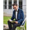 imageCOOFANDY Mens Wedding Tuxedo Jacket Slim Fit Velvet Blazer One Button Suit Jacket for Prom Dinner PartyNavy Blue