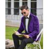 imageCOOFANDY Mens Wedding Tuxedo Jacket Slim Fit Velvet Blazer One Button Suit Jacket for Prom Dinner PartyPurple