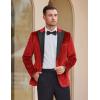 imageCOOFANDY Mens Wedding Tuxedo Jacket Slim Fit Velvet Blazer One Button Suit Jacket for Prom Dinner PartyRed