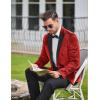 imageCOOFANDY Mens Wedding Tuxedo Jacket Slim Fit Velvet Blazer One Button Suit Jacket for Prom Dinner PartyRed
