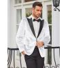 imageCOOFANDY Mens Wedding Tuxedo Jacket Slim Fit Velvet Blazer One Button Suit Jacket for Prom Dinner PartyWhite
