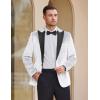 imageCOOFANDY Mens Wedding Tuxedo Jacket Slim Fit Velvet Blazer One Button Suit Jacket for Prom Dinner PartyWhite