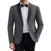 imageCOOFANDY Men Tuxedo Jacket Slim Fit Blazer Suit Jacket Prom Dinner Party WeddingGrey