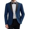 imageCOOFANDY Men Tuxedo Jacket Slim Fit Blazer Suit Jacket Prom Dinner Party WeddingNavy Blue