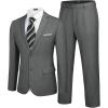 imageCOOFANDY Mens 2 Piece Wedding Suit Slim Fit Dress Suits 2 Button Blazer Jacket Pant for Business Dinner Party PromGrey