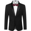 imageCOOFANDY Mens Tuxedo Jacket One Button Dress Suit Blazer Jacket for Wedding Dinner Prom PartyBlack