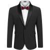 imageCOOFANDY Mens Tuxedo Jacket Wedding Suit Jacket Slim Fit Blazer Jacket for Dinner Prom PartyBlack