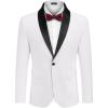 imageCOOFANDY Mens Tuxedo Jacket Wedding Suit Jacket Slim Fit Blazer Jacket for Dinner Prom PartyWhite