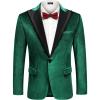 imageCOOFANDY Mens Wedding Tuxedo Jacket Slim Fit Velvet Blazer One Button Suit Jacket for Prom Dinner PartyGreen