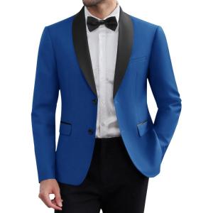 imageCOOFANDY Men Tuxedo Jacket Slim Fit Blazer Suit Jacket Prom Dinner Party WeddingRoyal Blue