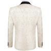 imageCOOFANDY Mens Paisley Tuxedo Jacket One Button Dress Suit Jacket Floral Blazer for Dinner Party Prom Wedding1  Beige White