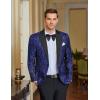 imageCOOFANDY Mens Paisley Tuxedo Jacket One Button Dress Suit Jacket Floral Blazer for Dinner Party Prom Wedding1  Blue