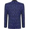 imageCOOFANDY Mens Paisley Tuxedo Jacket One Button Dress Suit Jacket Floral Blazer for Dinner Party Prom Wedding1  Blue