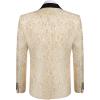 imageCOOFANDY Mens Paisley Tuxedo Jacket One Button Dress Suit Jacket Floral Blazer for Dinner Party Prom Wedding1  Golden