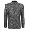 imageCOOFANDY Mens Paisley Tuxedo Jacket One Button Dress Suit Jacket Floral Blazer for Dinner Party Prom Wedding1  Grey