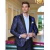 imageCOOFANDY Mens Paisley Tuxedo Jacket One Button Dress Suit Jacket Floral Blazer for Dinner Party Prom Wedding1  Navy Blue