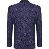 imageCOOFANDY Mens Paisley Tuxedo Jacket One Button Dress Suit Jacket Floral Blazer for Dinner Party Prom Wedding1  Navy Blue