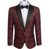 imageCOOFANDY Mens Paisley Tuxedo Jacket One Button Dress Suit Jacket Floral Blazer for Dinner Party Prom Wedding1  Red