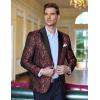 imageCOOFANDY Mens Paisley Tuxedo Jacket One Button Dress Suit Jacket Floral Blazer for Dinner Party Prom Wedding1  Red