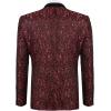 imageCOOFANDY Mens Paisley Tuxedo Jacket One Button Dress Suit Jacket Floral Blazer for Dinner Party Prom Wedding1  Red