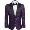 imageCOOFANDY Mens Paisley Tuxedo Jacket One Button Dress Suit Jacket Floral Blazer for Dinner Party Prom Wedding1 Purple