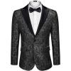 imageCOOFANDY Mens Paisley Tuxedo Jacket One Button Dress Suit Jacket Floral Blazer for Dinner Party Prom Wedding6  Black