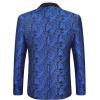 imageCOOFANDY Mens Paisley Tuxedo Jacket One Button Dress Suit Jacket Floral Blazer for Dinner Party Prom WeddingBlue Paisley Floral