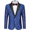 imageCOOFANDY Mens Paisley Tuxedo Jacket One Button Dress Suit Jacket Floral Blazer for Dinner Party Prom WeddingBlue Paisley Floral