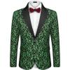 imageCOOFANDY Mens Paisley Tuxedo Jacket One Button Dress Suit Jacket Floral Blazer for Dinner Party Prom WeddingGreen Floral