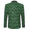 imageCOOFANDY Mens Paisley Tuxedo Jacket One Button Dress Suit Jacket Floral Blazer for Dinner Party Prom WeddingGreen Floral