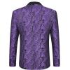 imageCOOFANDY Mens Paisley Tuxedo Jacket One Button Dress Suit Jacket Floral Blazer for Dinner Party Prom WeddingPurple Paisley