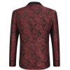 imageCOOFANDY Mens Paisley Tuxedo Jacket One Button Dress Suit Jacket Floral Blazer for Dinner Party Prom WeddingRed Floral