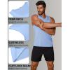 imageCOOFANDY Mens Workout Tank Tops Quick Dry Muscle T Shirts Sleeveless Bodybuilding Fitness Gym TanksLight BlueArmy Green