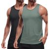 imageCOOFANDY Mens Workout Tank Tops Quick Dry Muscle T Shirts Sleeveless Bodybuilding Fitness Gym TanksBlackDark Army Green