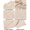 imageCOOFANDY Mens Knit Button Down Shirt Short Sleeve Cuban Guayabera Shirts Casual Textured Polo Summer TopsApricot