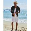 imageCOOFANDY Mens Knit Button Down Shirt Short Sleeve Cuban Guayabera Shirts Casual Textured Polo Summer TopsBlack
