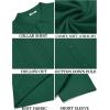 imageCOOFANDY Mens Knit Button Down Shirt Short Sleeve Cuban Guayabera Shirts Casual Textured Polo Summer TopsEver Green