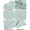 imageCOOFANDY Mens Knit Button Down Shirt Short Sleeve Cuban Guayabera Shirts Casual Textured Polo Summer TopsGreen