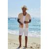 imageCOOFANDY Mens Knit Button Down Shirt Short Sleeve Cuban Guayabera Shirts Casual Textured Polo Summer TopsKhaki