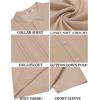 imageCOOFANDY Mens Knit Button Down Shirt Short Sleeve Cuban Guayabera Shirts Casual Textured Polo Summer TopsKhaki