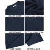 imageCOOFANDY Mens Knit Button Down Shirt Short Sleeve Cuban Guayabera Shirts Casual Textured Polo Summer TopsNavy Blue