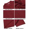 imageCOOFANDY Mens Knit Button Down Shirt Short Sleeve Cuban Guayabera Shirts Casual Textured Polo Summer TopsWine Red