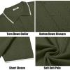 imageCOOFANDY Mens Knit Polo Shirts Button Down Short Sleeve Shirt Summer Casual Beach Vacation TopsArmy Green