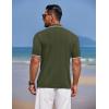 imageCOOFANDY Mens Knit Polo Shirts Button Down Short Sleeve Shirt Summer Casual Beach Vacation TopsArmy Green