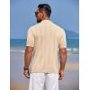 imageCOOFANDY Mens Knit Polo Shirts Button Down Short Sleeve Shirt Summer Casual Beach Vacation TopsBeige