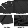 imageCOOFANDY Mens Knit Polo Shirts Button Down Short Sleeve Shirt Summer Casual Beach Vacation TopsBlack