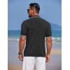 imageCOOFANDY Mens Knit Polo Shirts Button Down Short Sleeve Shirt Summer Casual Beach Vacation TopsBlack