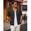 imageCOOFANDY Mens Knit Polo Shirts Button Down Short Sleeve Shirt Summer Casual Beach Vacation TopsBlack