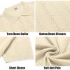 imageCOOFANDY Mens Knit Polo Shirts Button Down Short Sleeve Shirt Summer Casual Beach Vacation TopsCream