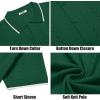 imageCOOFANDY Mens Knit Polo Shirts Button Down Short Sleeve Shirt Summer Casual Beach Vacation TopsDark Green